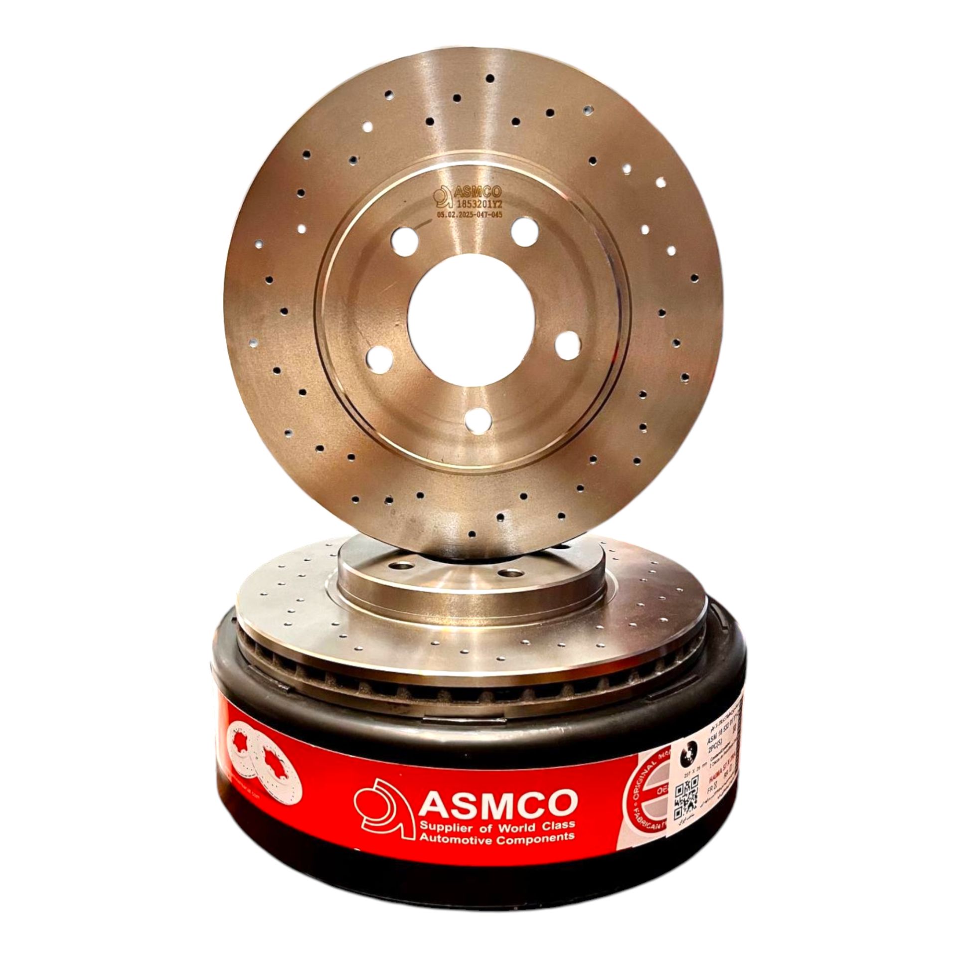 دیسک ترمز جلو هایما اس 7 (Haima S7) سوراخ دار خنک شونده برند آسمکو ASMCO